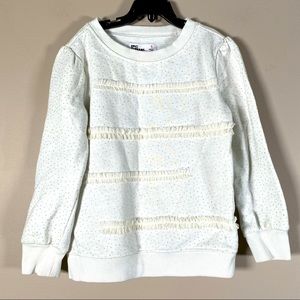 Girls long sleeves pullover with gold polka’d 5